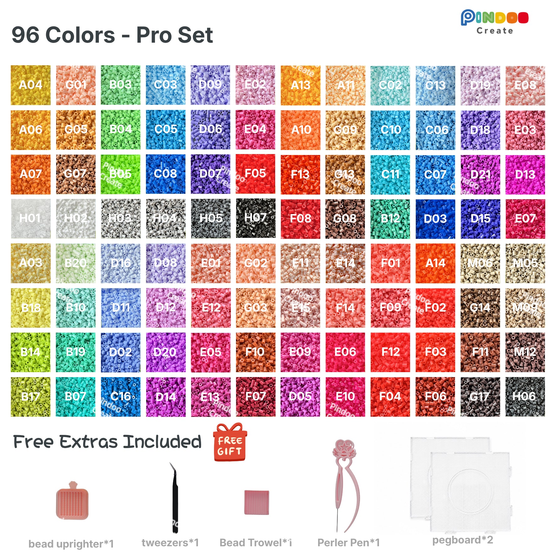 96 Colors Pro Set Fuse Beads Collection, 2.6mm Strijkkralen