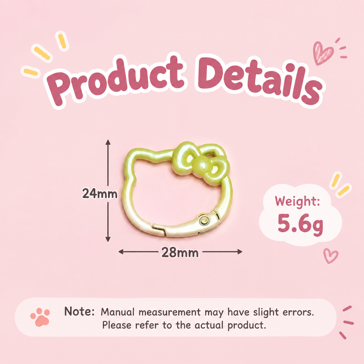 Pearlescent Gradient Enamel Cat Spring Gate Keyring, DIY Alloy Clasp