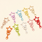 Baby Blue Star Keychain Clasp, Painted Metal Lobster Clasp for DIY Crafts Bag Charms