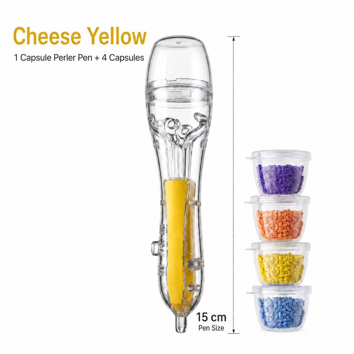 Capsule Fuse Beads Pen with 4 Capsules, Mini Fuse Bead Placement Tool
