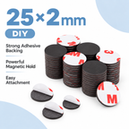 25 x 2 mm Flat Round Craft Magnets Self-adhesive for DIY & Crafts