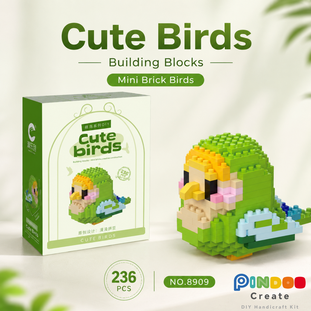 Mini Brick Birds Collection, 12 Cute Bird Building Kits