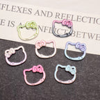 Pearlescent Gradient Enamel Cat Spring Gate Keyring, DIY Alloy Clasp
