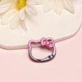 Pearlescent Gradient Enamel Cat Spring Gate Keyring, DIY Alloy Clasp