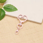 Light Pink Heart Spring Gate Keychain Clasp, DIY Craft Accessory