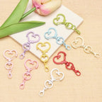 Light Pink Heart Spring Gate Keychain Clasp, DIY Craft Accessory