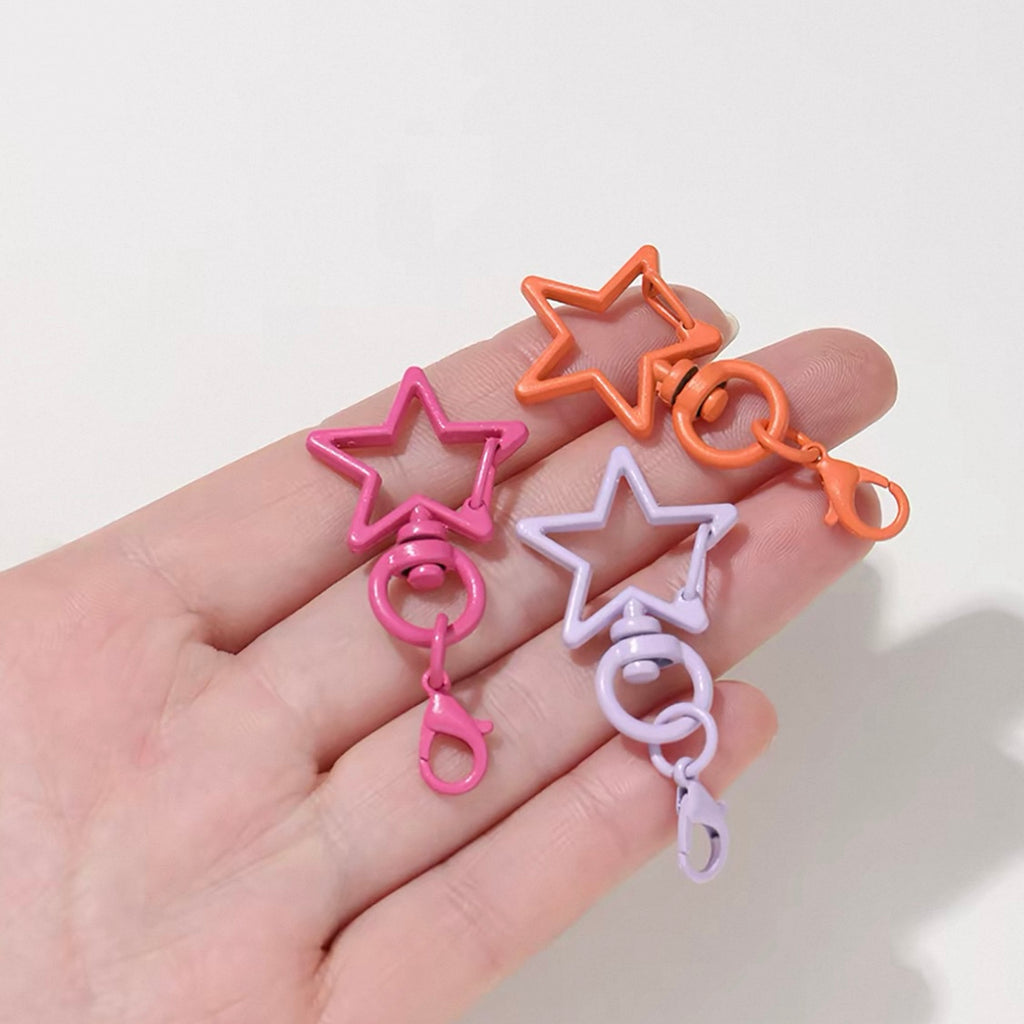 Baby Blue Star Keychain Clasp, Painted Metal Lobster Clasp for DIY Crafts Bag Charms