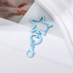 Baby Blue Star Keychain Clasp, Painted Metal Lobster Clasp for DIY Crafts Bag Charms