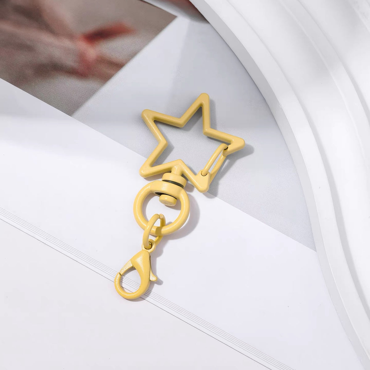 Baby Blue Star Keychain Clasp, Painted Metal Lobster Clasp for DIY Crafts Bag Charms
