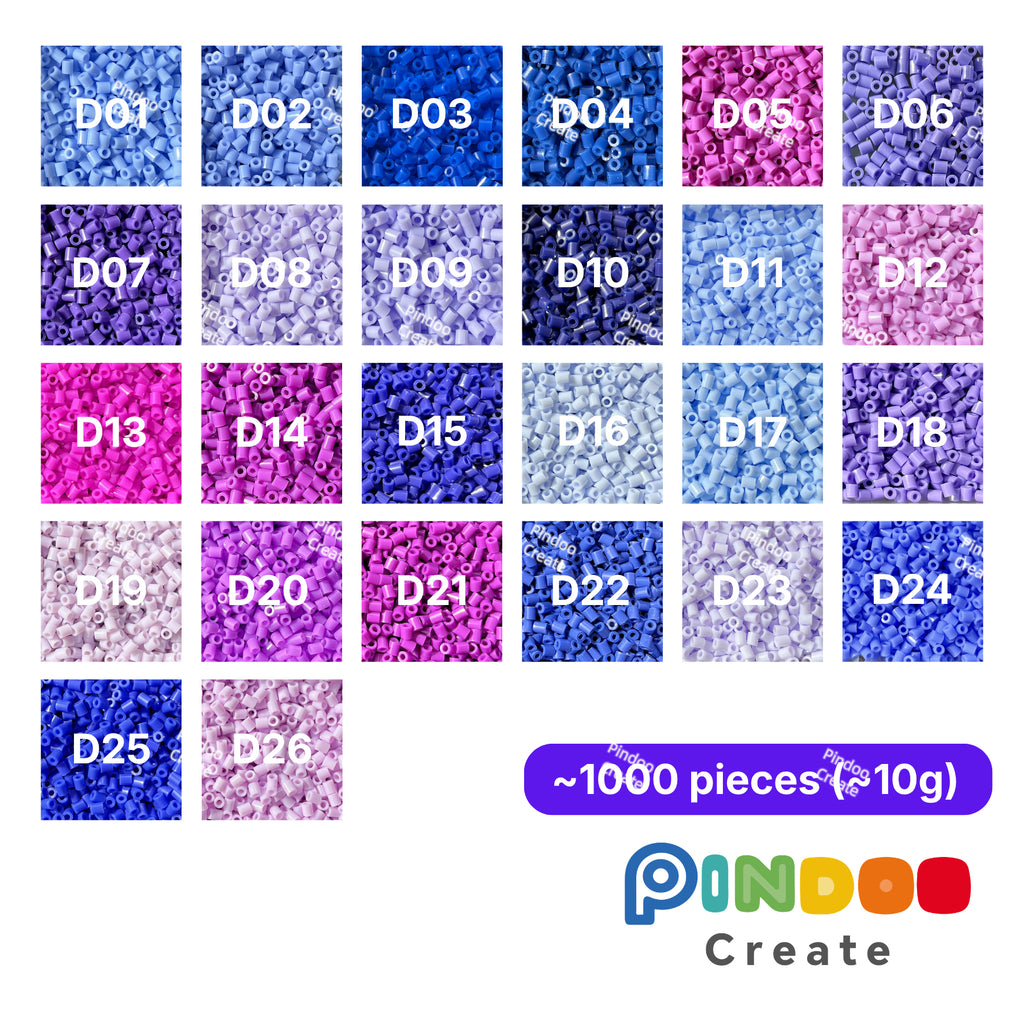 Purple and Lavender 2.6mm Mini Fuse Beads 10g Refill / Approx. 1,000 Beads