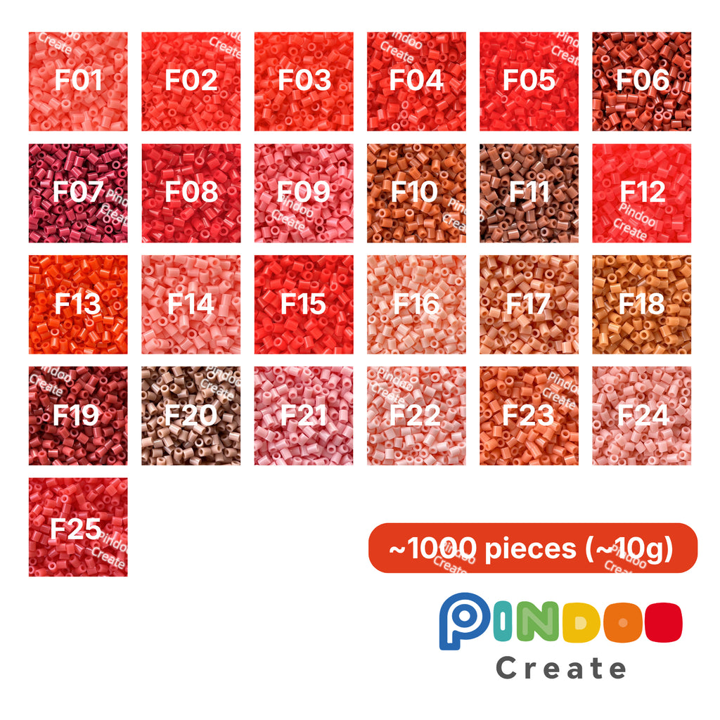 Red, Coral and Terracotta 2.6mm Mini Fuse Beads 10g Refill / Approx. 1,000 Beads