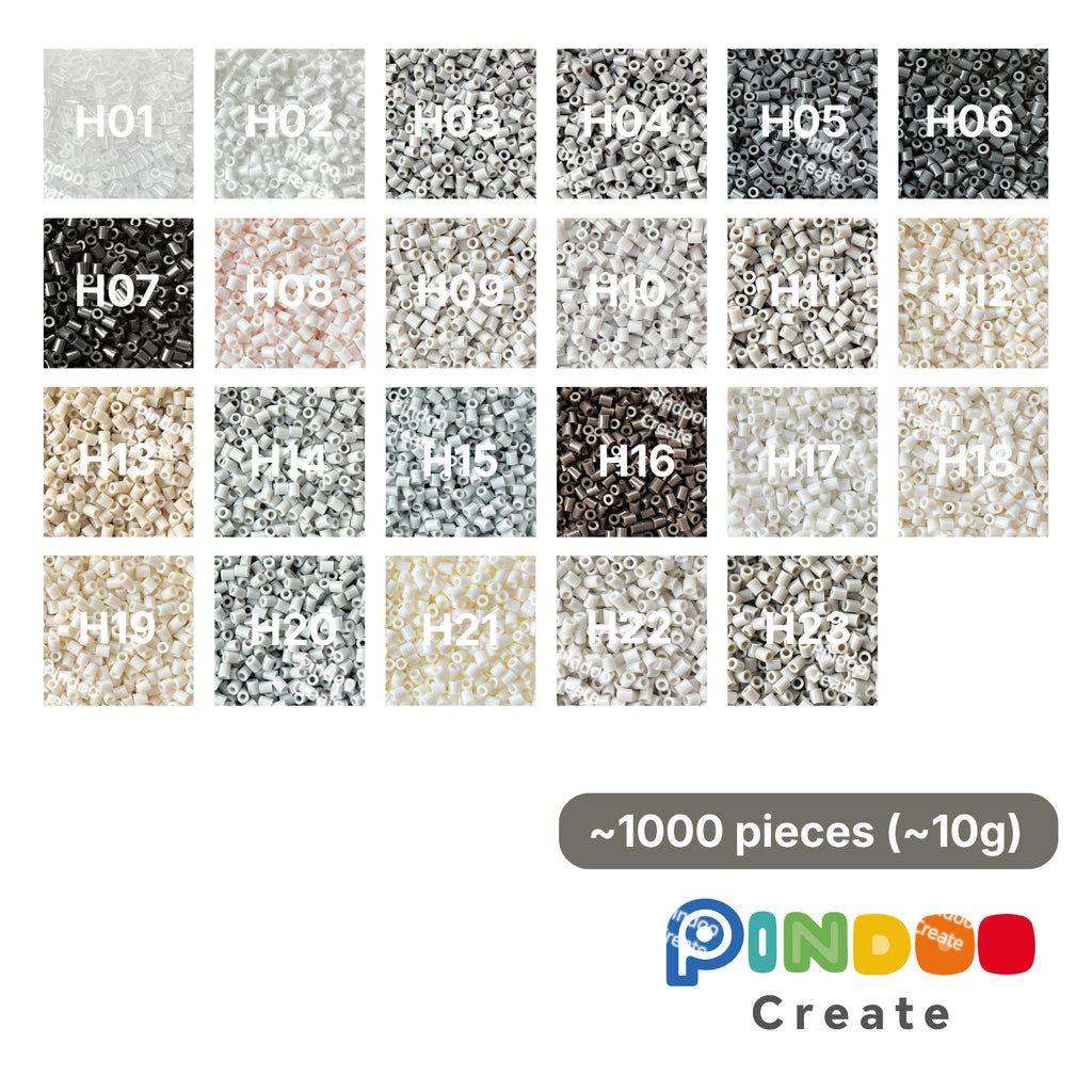White, Grey and Black 2.6mm Mini Fuse Beads 10g Refill / Approx. 1,000 Beads