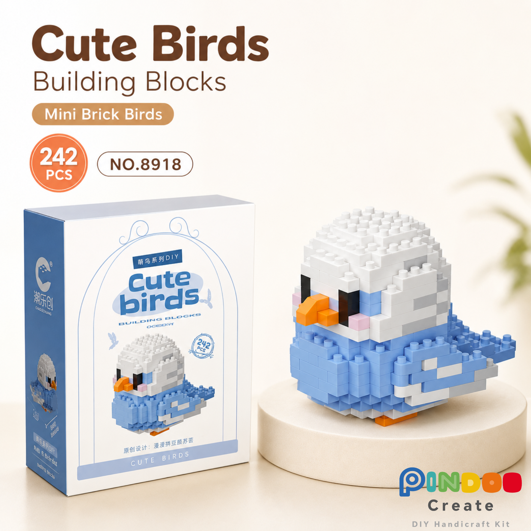 Mini Brick Birds Collection, 12 Cute Bird Building Kits
