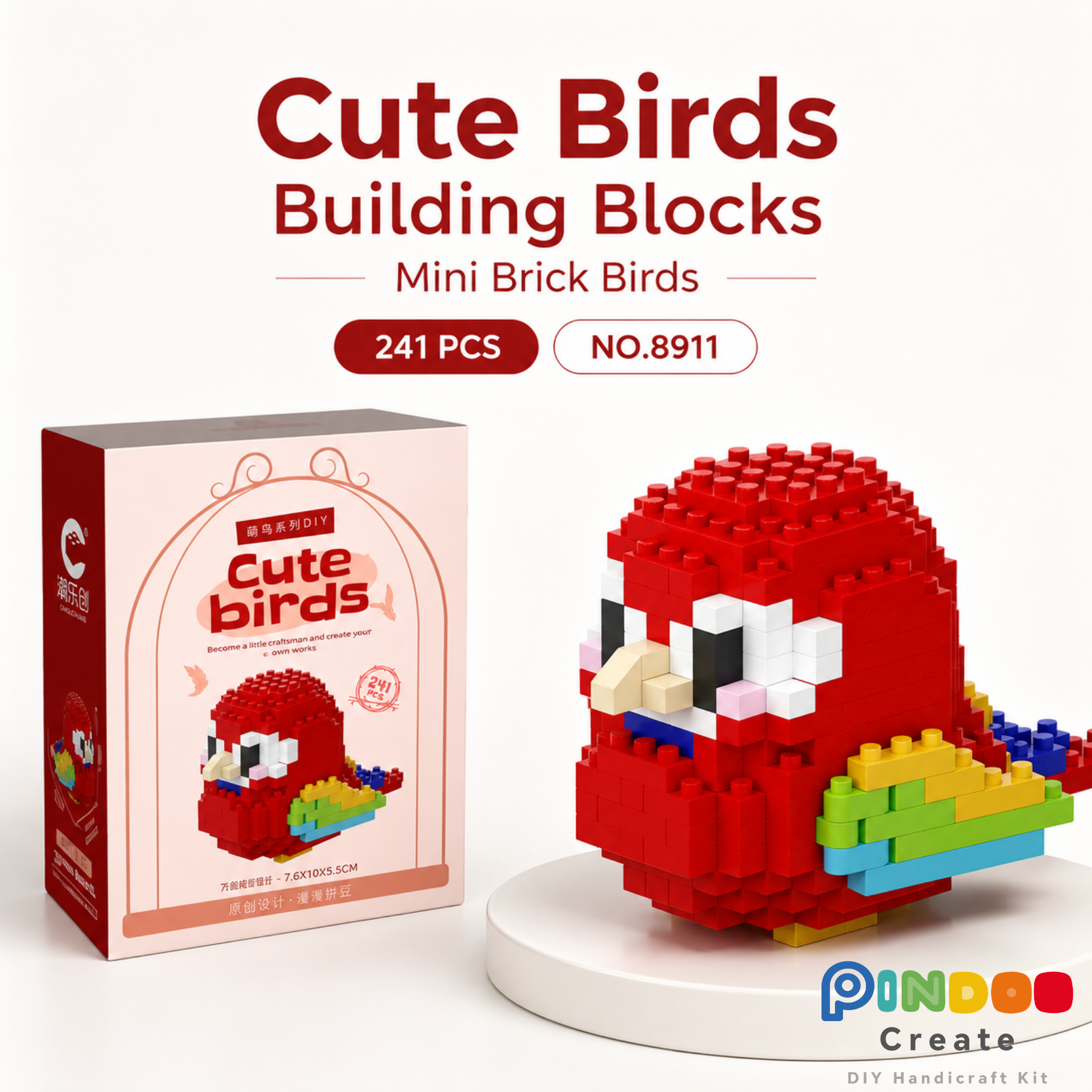 Mini Brick Birds Collection, 12 Cute Bird Building Kits