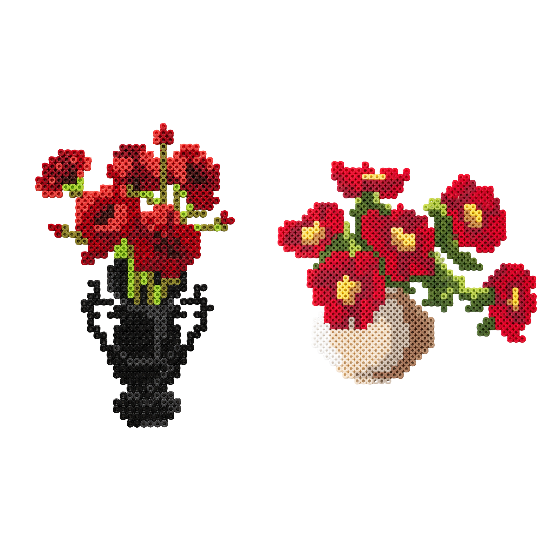 Red Bloom Contrast - Floral Bead Puzzle Series