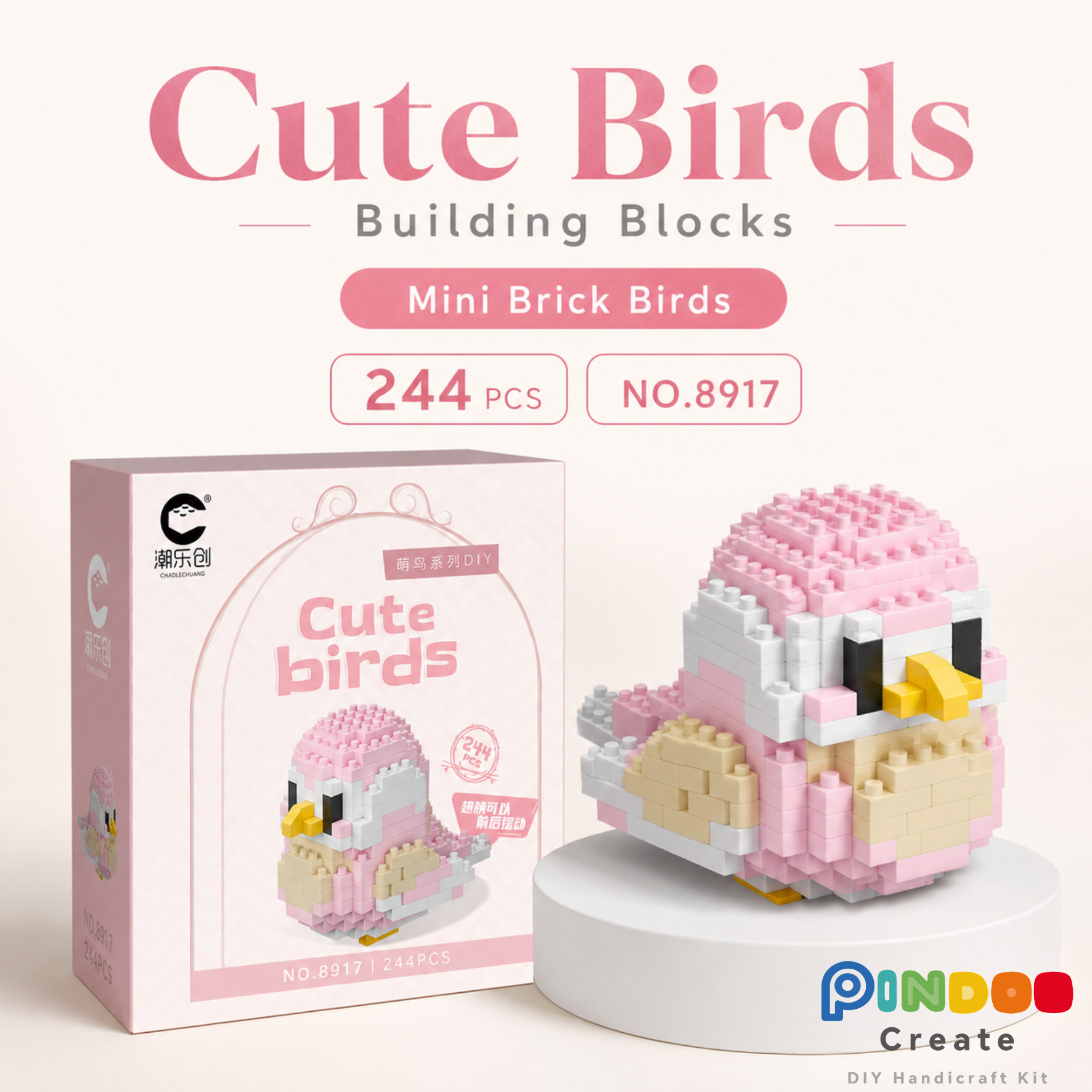 Mini Brick Birds Collection, 12 Cute Bird Building Kits
